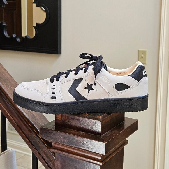 NWOT Converse Men's AS-1 Pro Leather/Suede Sneakers, White/Black, Sz 12 - Picture 9 of 16